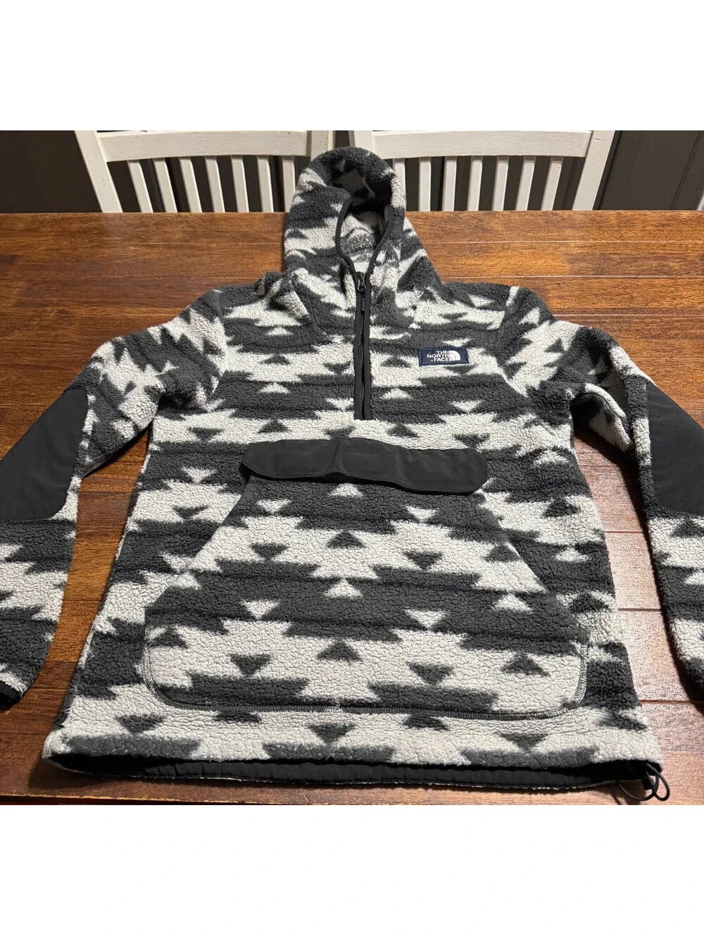 The North Face Mens Campshire Fleece Hoodie S Aztec Sherpa 1/4 Zip Pullover Gorp